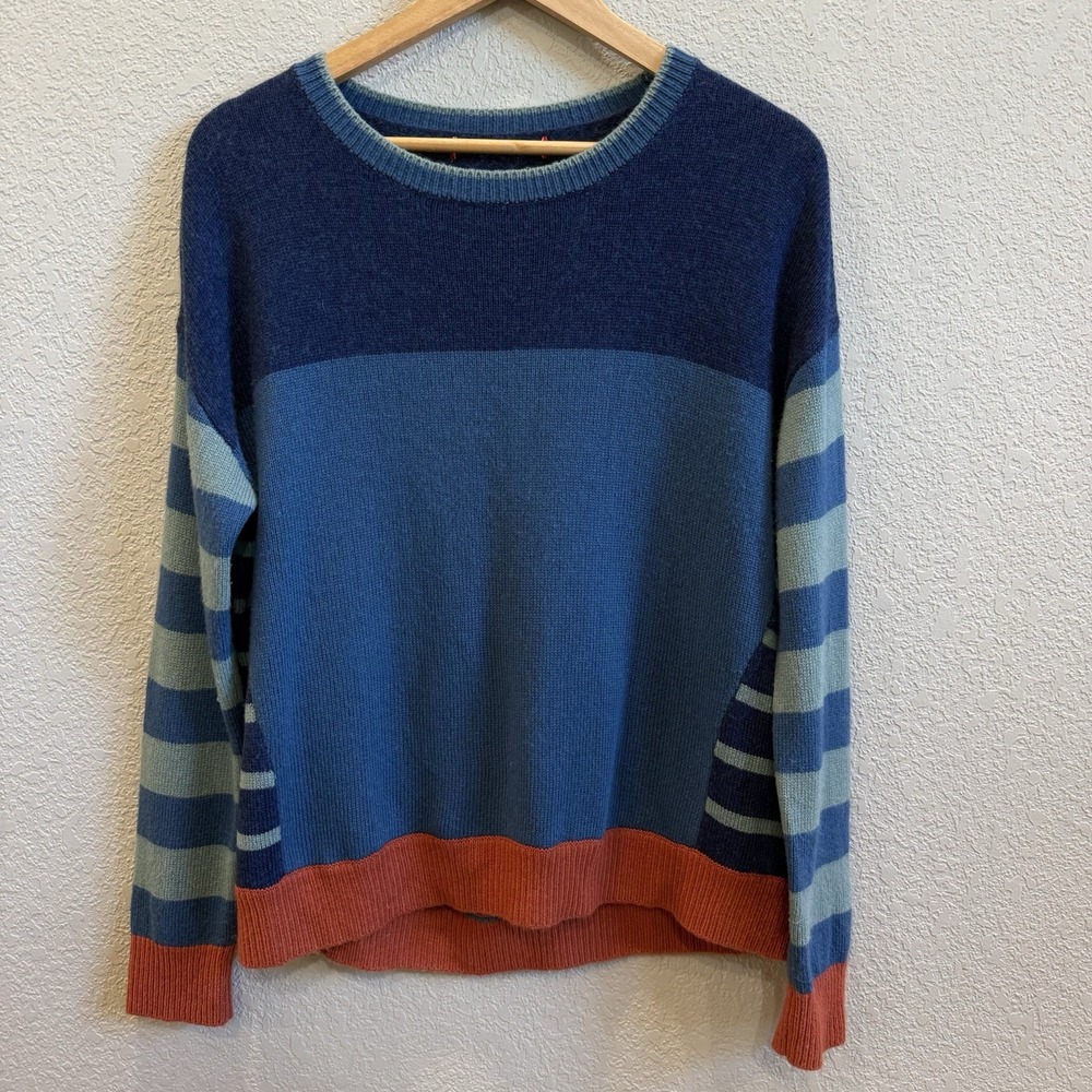 Krimson Klover Vintage Stirpe Crew Sweater "A La Mode" Merino Alpaca Blend L